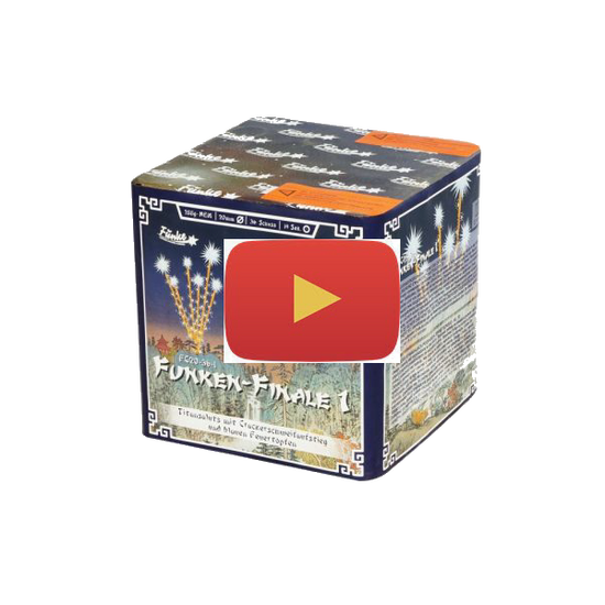Video of A fantastic little cake from Funke Fireworks, small and compact but my word what it produces is staggering, 36 shots of tri level effects with a crackling blue and gold mine lift, golden tail and loud salute burst.