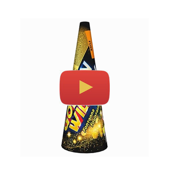Video of A stunning large conic fountain producing a deep golden spray alongside beautiful vivid blue stars.