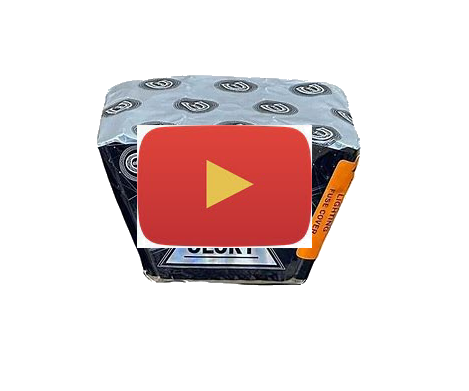 A 30 shot mini fanned aerial fireworks sweeping across with golden tentacle bursts.