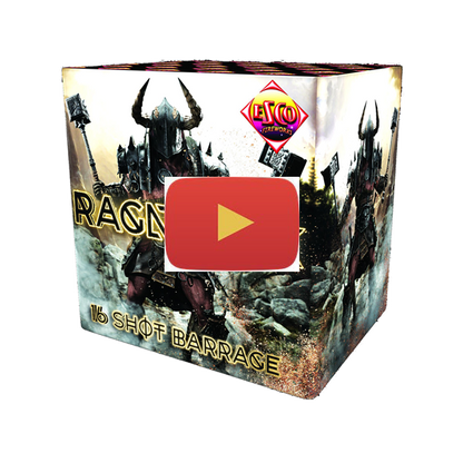 Video of a 16 shot aerial barrage firework