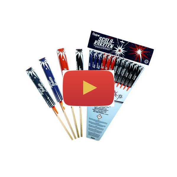 A stunning pack of 12 premium quality powerful medium sized rockets with 4 different effects.

Crackling Silver Willow, Titanium Salute with Crackle Burst, Vibrant Sea Blue Dahlia and A Rich Blood Red Dahlia.