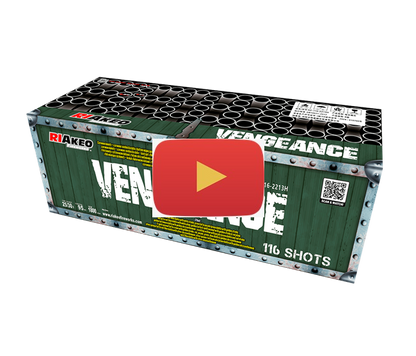 Video of a firework compound barrage firing its shots into the air and exploding