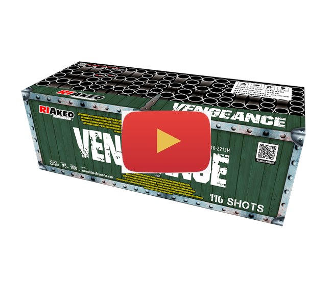 Video of a firework compound barrage firing its shots into the air and exploding
