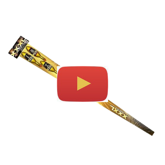 Video of 3 Large rockets each with its own unique effect and producing huge and loud bursts.