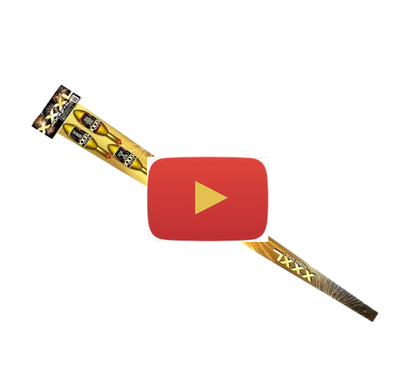 Video of 3 Large rockets each with its own unique effect and producing huge and loud bursts.