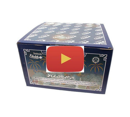 Video of A 100 shot max power straight firing compound firework containing a staggering 3kg of high quality gunpowder, huge golden willow bursts with vivid coloured stars.