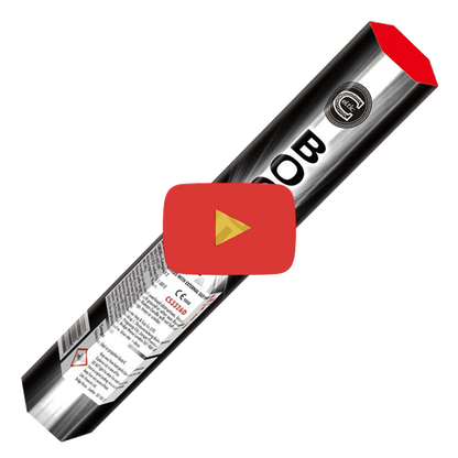 A 56 shot roman candle battery producing rapid firing gentle red and gold glittering stars that erupt into crackle bursts.