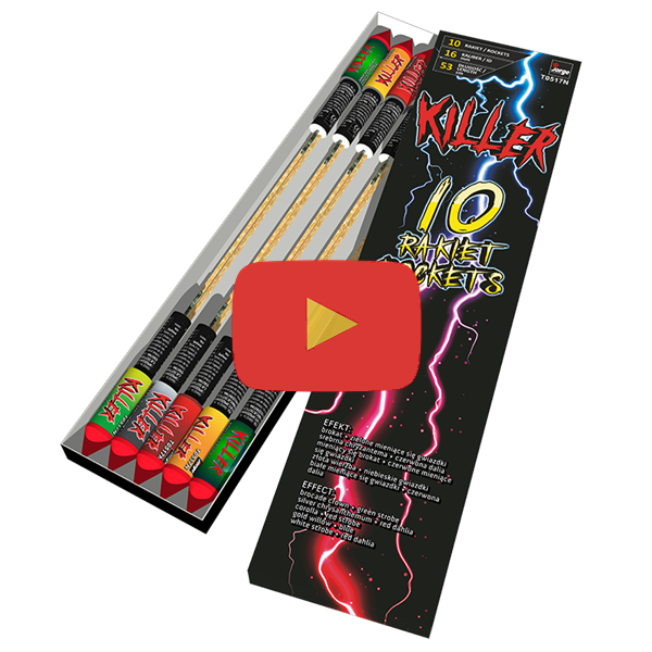 Beautiful pack of ten small but powerful rockets from Jorge Fireworks